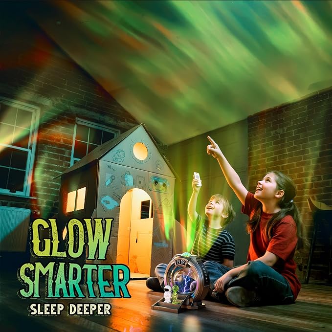 G1 Galaxy Projector with Plasma Ball, Sleep Aid Light for Kids with Aurora Northern Lights, Built-in White Noise, Music Playback, Alarm and Remote Control, Star Lights for Bedroom Decor&Gift