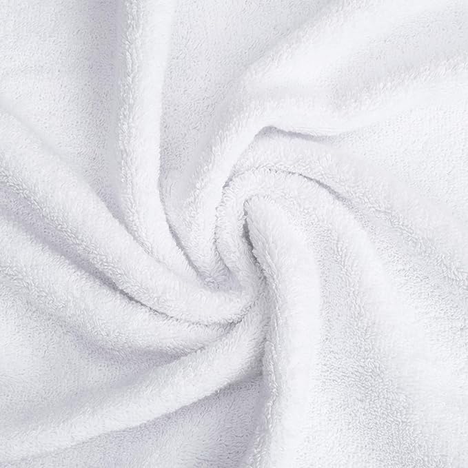 American Soft Linen Salem Washcloth Sets, 4 Piece Luxury 600 GSM 100% Cotton Washcloths for Bathroom, 13x13 inches Washrags Premium Quality Hand Face Towels, White