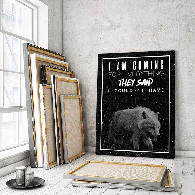 SuccessHunters Motivational Wolf Canvas Print House Office Decor Modern Art Home Inspiration Decoration Motivation Inspirational Entrepreneur Pop Culture (18" x 12")