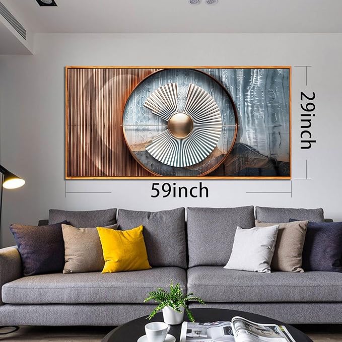 Minimalist Canvas Wall Art for Living Room Large Size - Abstract Art Wall Decor for Office - Wooden Framed Wall Art for Bedroom Size 29" x 59"