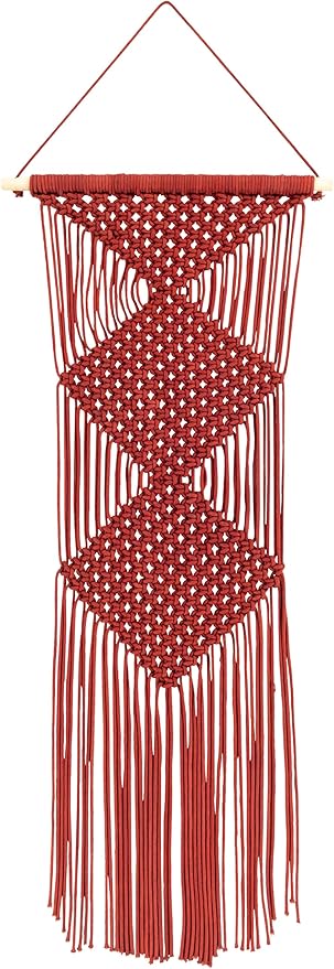 Mark&Day Wall Hanging, Spielberg Global Farmhouse Dark Red Tapestry Wall Hanging for Living Room, Bedroom, Office or Kitchen (40"H x 14"W)