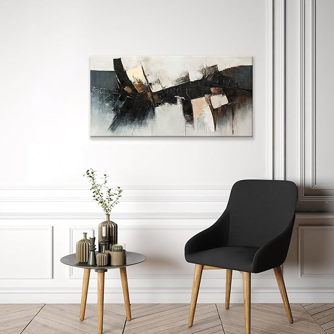 TAIJXAGSG Abstract Wall Art Small Size Wall Art Home Wall Decor Artwork Modern Black Canvas Art Wall Decor Painting Prints Pictures For Bedroom Office 20"X 40"