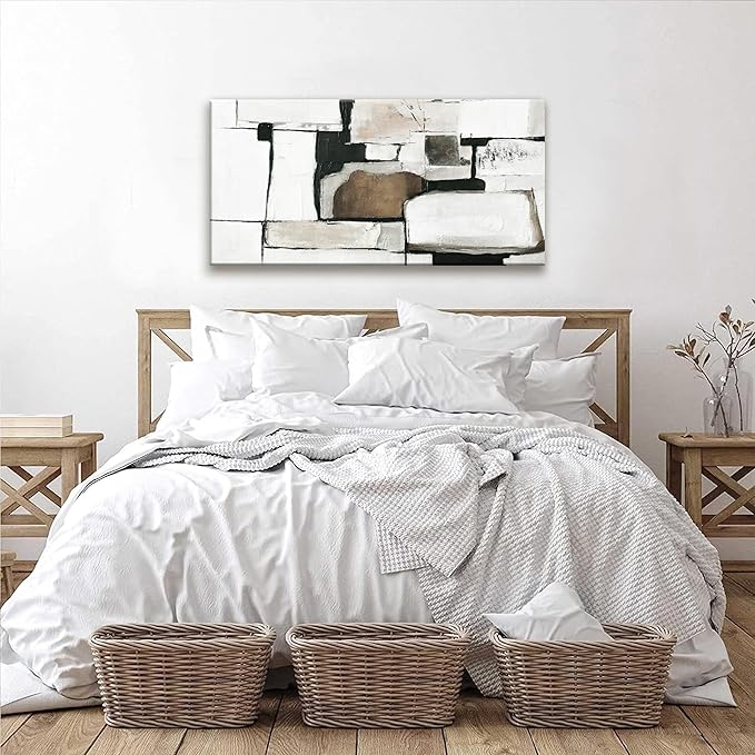 Tsomzxng Abstract Canvas Art Wall Decor Modern Minimalist Home Wall Decor Paintings Brown Grey Wall Art Prints Abstract Wall Art Line Art Bedroom Kitchen Office 20"×40"