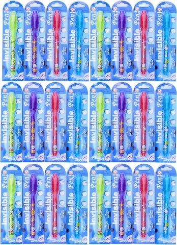 Invisible Ink Pen 24Pcs Spy Pen with UV Light Magic Marker Kid Pens for Secret Message and Birthday Party,Writing Secret Message for Easter Day Halloween Christmas Party Bag Gift