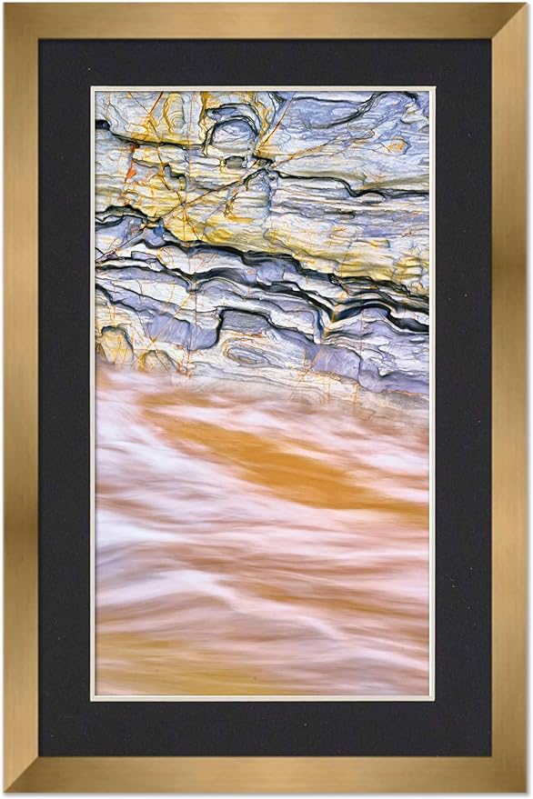 11.5x17 Frame with Mat - Bronze 14x19 Frame Wood Made to Display Print or Poster Measuring 11.5 x 17 Inches with Black Photo Mat