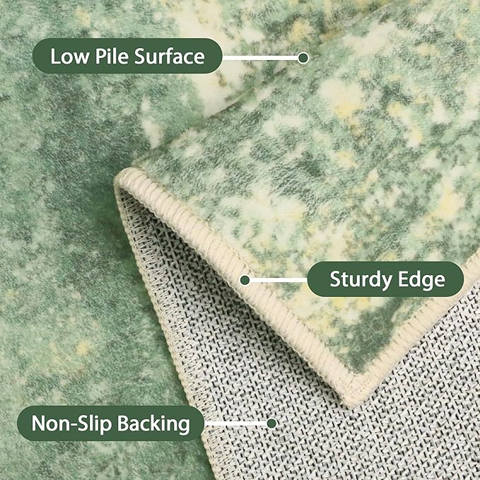 GENIMO Rugs for Bedroom-Washable 6x9 Area Rugs Lightweight Low Pile, Abstract Printed Non-Slip Carpet for Living Room, Playroom, Dining Room, Office, Desert Dawn