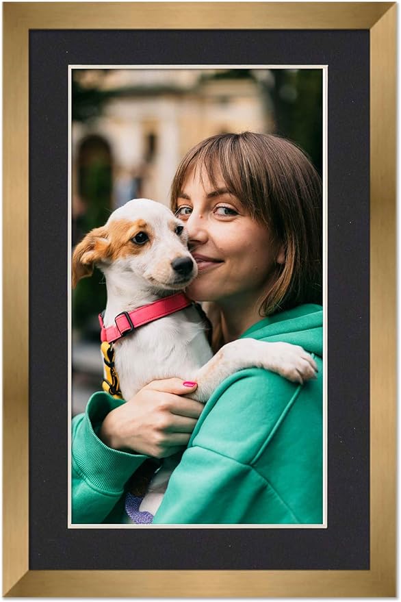 11.5x17 Frame with Mat - Bronze 14x19 Frame Wood Made to Display Print or Poster Measuring 11.5 x 17 Inches with Black Photo Mat