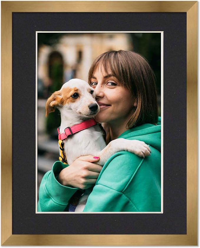 12x15 Frame with Mat - Bronze 14x17 Frame Wood Made to Display Print or Poster Measuring 12 x 15 Inches with Black Photo Mat
