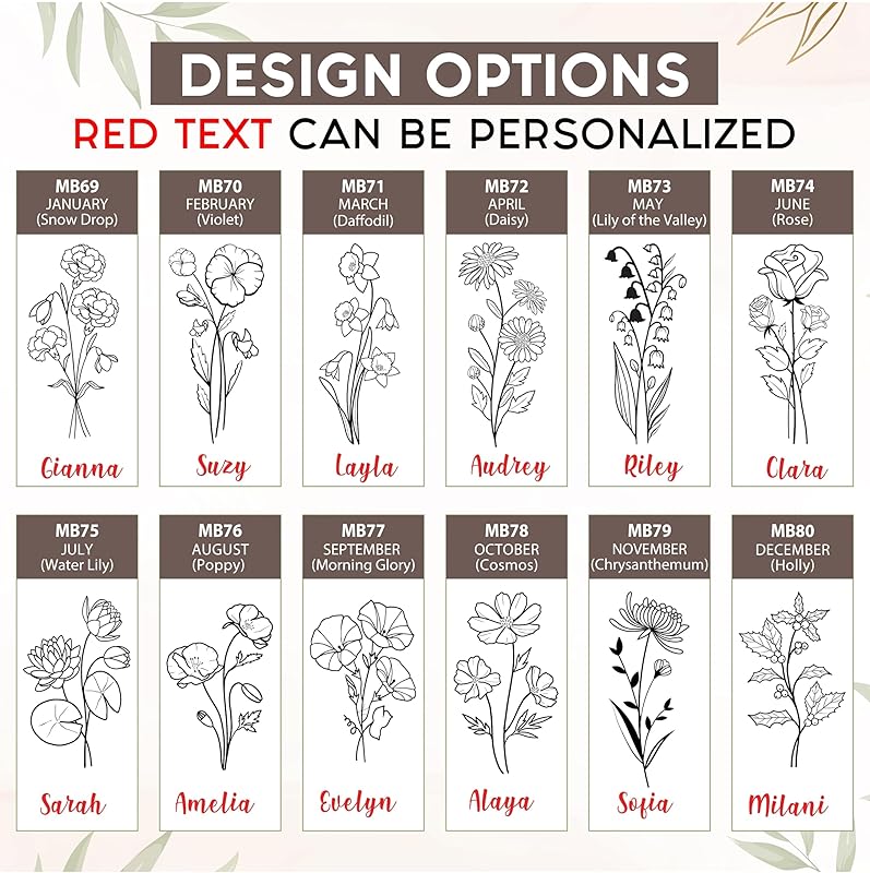 Personalized Birth Flower Memory Box Custom Engraved Wooden Keepsake Chest with Floral Design - Storage Boxes for Jewelry Photos Memento Keepsakes Customized Gifts for Women Birthday Mother's Day