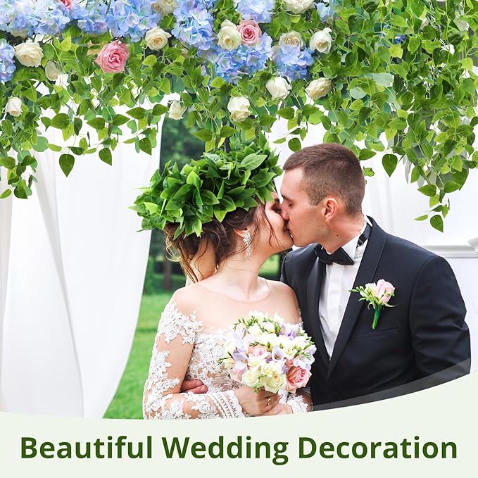 XunYee 32 Pcs Artificial Hanging Plants 3.6FT Fake Hanging Plants for Living Room Fake Ivy Vine Plastic Faux Hanging Plant for Wall House Room Garden Wedding Garland Indoor Outdoor Decor, No Basket