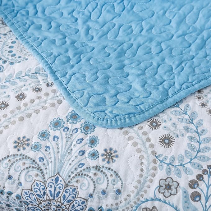 NEWLAKE Quilted Throw Blanket for Bed Couch Sofa, Blue Classic Royal, 60X78 Inch