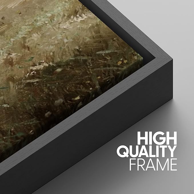 SIGNWIN Framed Canvas Print Wall Art Woodland Nursery Decor Set Watercolor Country Field Landscape Pasture Nature Abstract Fine Art Nordic for Living Room, Bedroom, Office - 16"x24"x3 Black