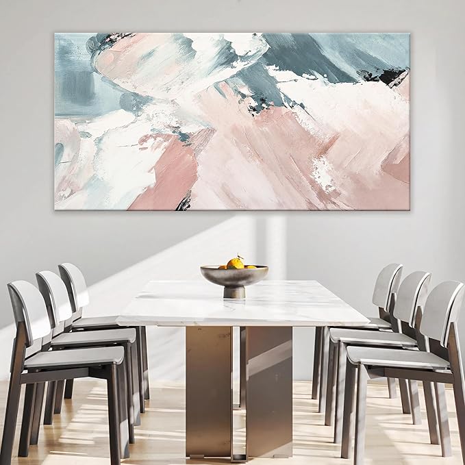 TAIJXAGSG Pink Abstract Wall Decor Painting Canvas Art Wall Decor Print Artwork Colorful Large Abstract Wall Art For Living Room Home Office Decoration 29x58 Inch Wall Hanging Decor
