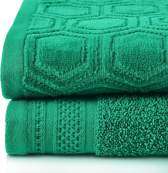 Superior Honeycomb Cotton Medium Weight Towels, for Guest Bath, Master Bathroom, Shower, Quick Dry, Adults, Home Essentials, Textured Waffle Border, Assorted Towel Set, 12 Piece Towel Set, Sage