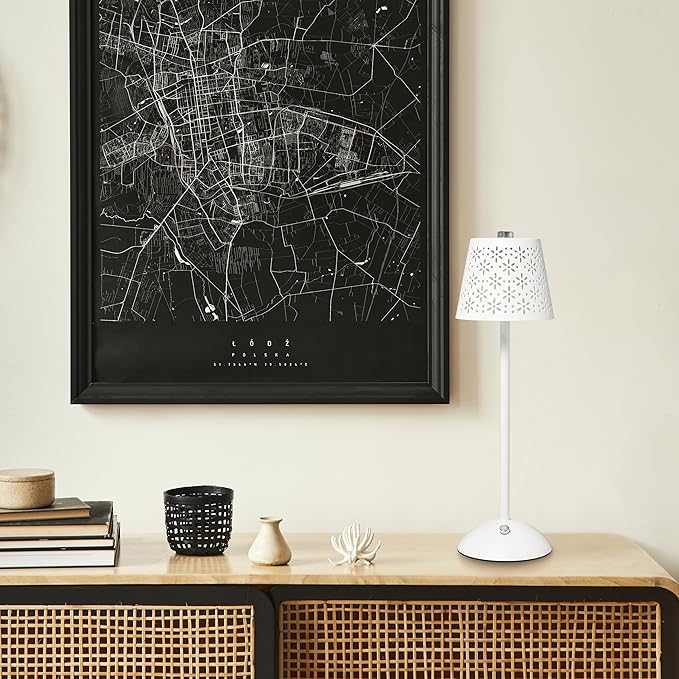 Camden Reed Table Lamp, Desk lamp, 3 Different Lighting Modes, Modern Minimal Design for Dinner/Coffee Table/Restaurant/Bedroom, Ivory