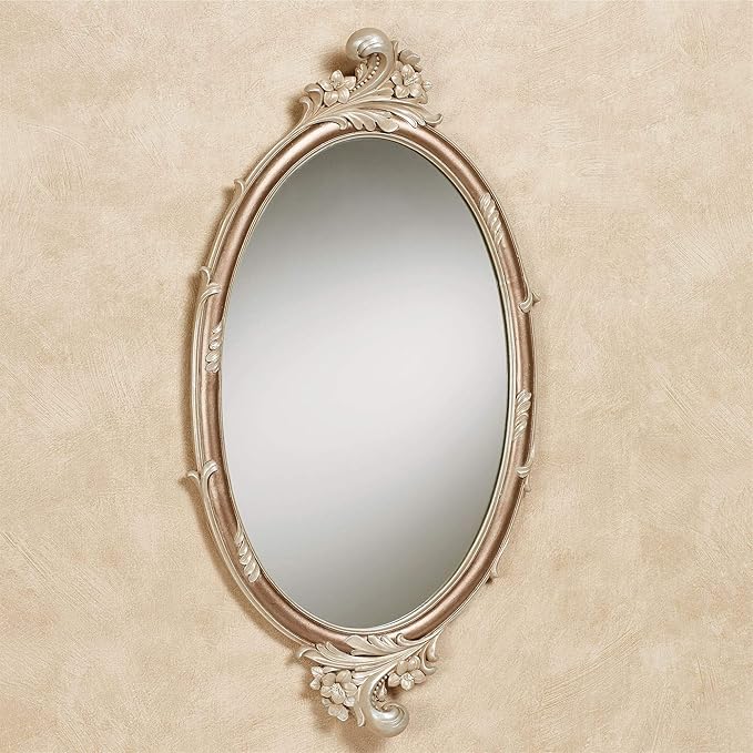 Touch of Class Alynna Oval Vintage Wall Mirror Mocha | Victorian Style Decor for Bedroom, Living Room, Entryway, Office