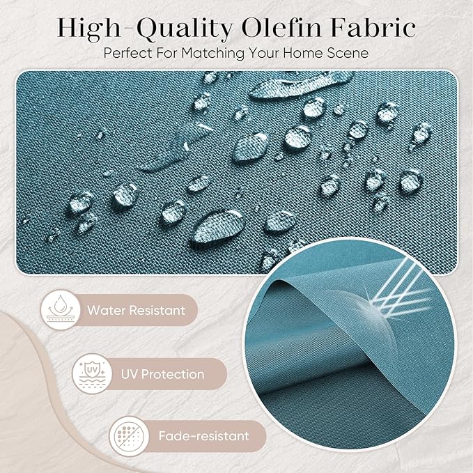 Outdoor Chair Cushions-Patio Chair Cushions Set of 2 with Removable Cover 22 X 25 Inch Outdoor Cushions for Patio Furniture Chair Sofa Couch-Light Blue