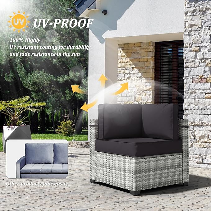 14 Pcs Outdoor Cushion Covers Patio Cushion Slipcovers Replacement Splash Proof with Zipper for Outdoor Furniture, Patio Sofa Couch 3 Sizes, Covers Only