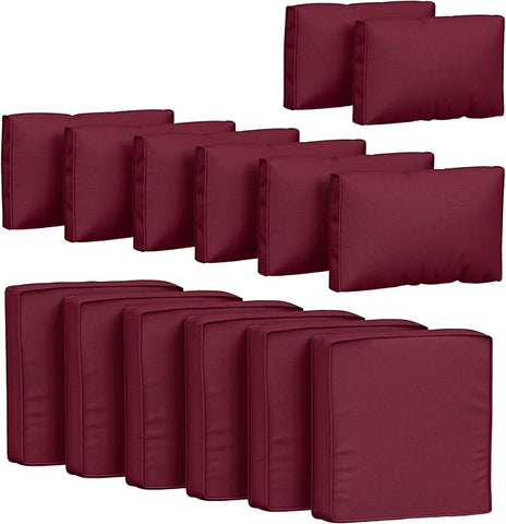 14 Pcs Outdoor Cushion Covers Patio Cushion Slipcovers Replacement Splash Proof with Zipper for Outdoor Furniture, Patio Sofa Couch 3 Sizes, Covers Only