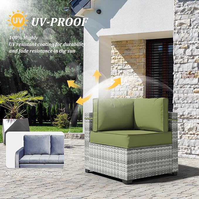 14 Pcs Outdoor Cushion Covers Patio Cushion Slipcovers Replacement Splash Proof with Zipper for Outdoor Furniture, Patio Sofa Couch 3 Sizes, Covers Only