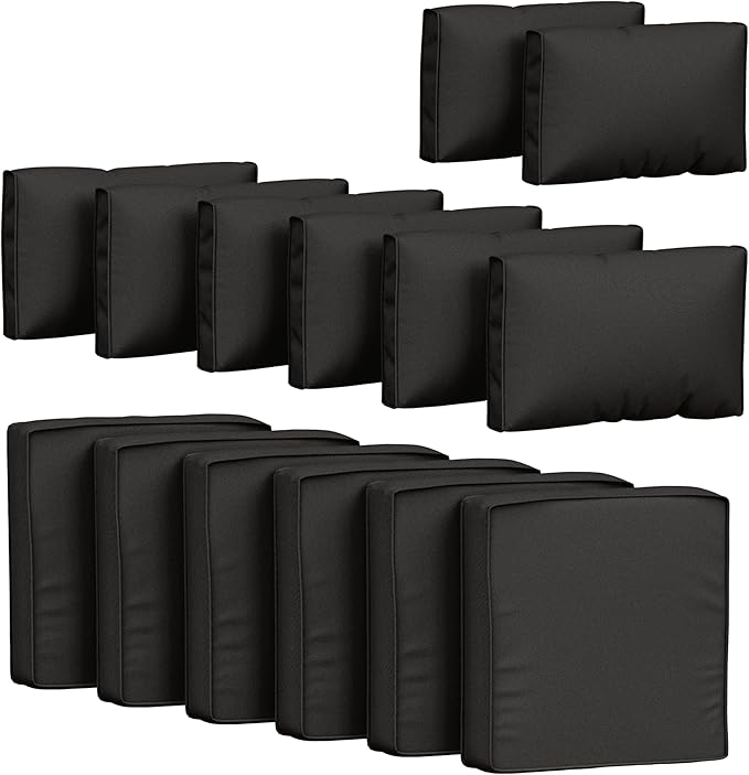 14 Pcs Outdoor Cushion Covers Patio Cushion Slipcovers Replacement Splash Proof with Zipper for Outdoor Furniture, Patio Sofa Couch 3 Sizes, Covers Only