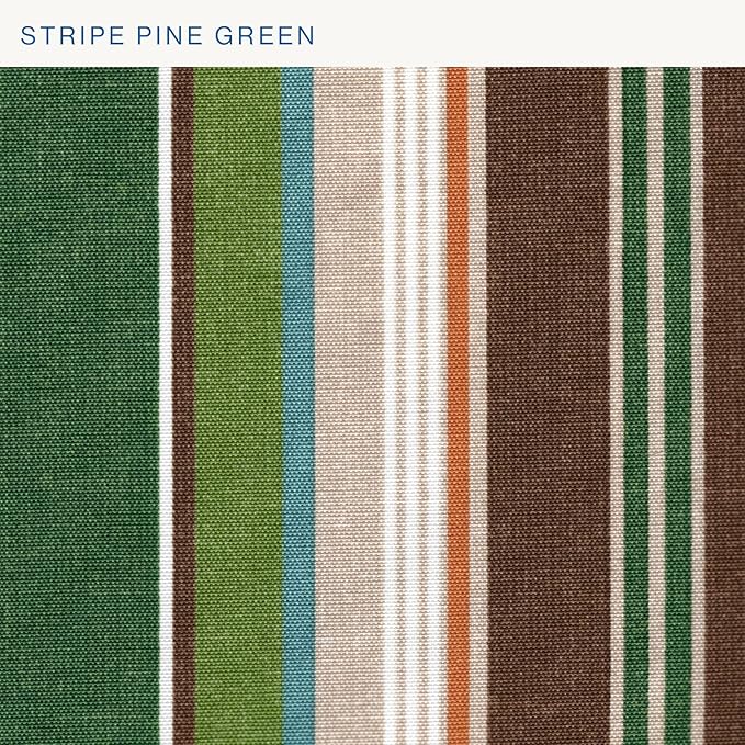 Honeycomb Outdoor Essentials Deep Seat, 24 x 24, Stripe Pine Green Chair Cushion for Patio Furniture