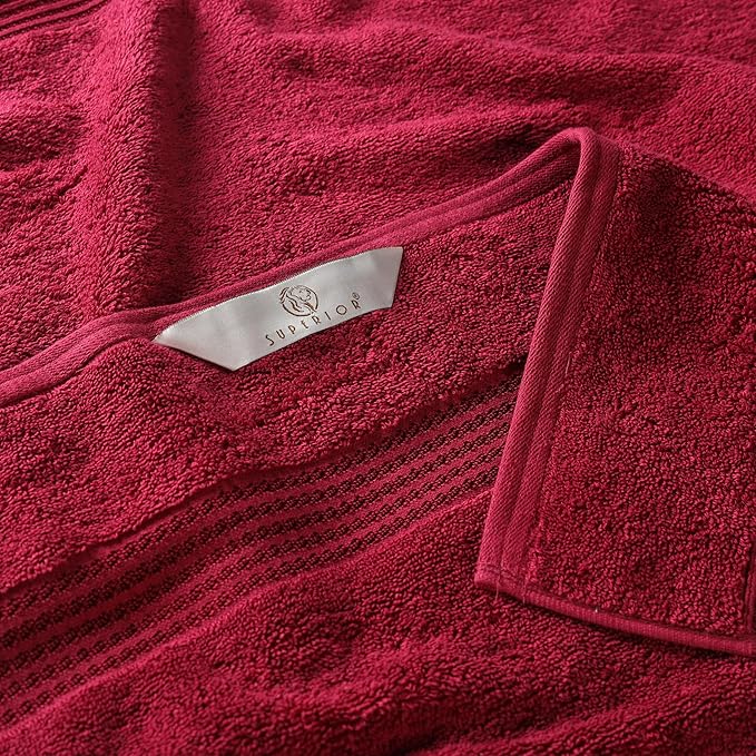 Superior Egyptian Cotton 4-Piece Bath Towel Set for Shower, Bath, Spa, Resort, Hotel, Soft Body Towels, Airbnb Essentials, Apartment, Dorm, Quick Dry, Absorbent, Bathroom Basics, Burgundy