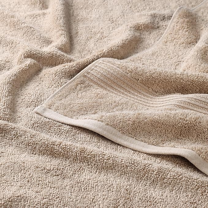 Superior Egyptian Cotton 3-Piece Towel Set, Basic Towels For Bathroom, Home Decor, Guest Bath, Shower, Apartment, Included 1 Face, 1 Hand, 1 Bath Towel, Washcloth, Quick Dry, Taupe