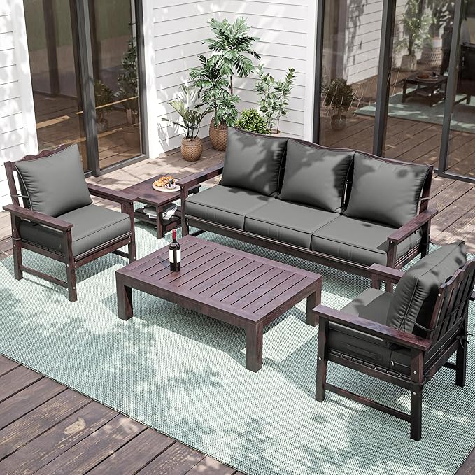 Premium Outdoor Seat Cushion Chair Cushions for Patio Furniture 19 L X 19 W X 4 H Waterproof & Fade Resistant Deep Seat and Backrest Cushion Set with Removable Covers for Chair, Sofa