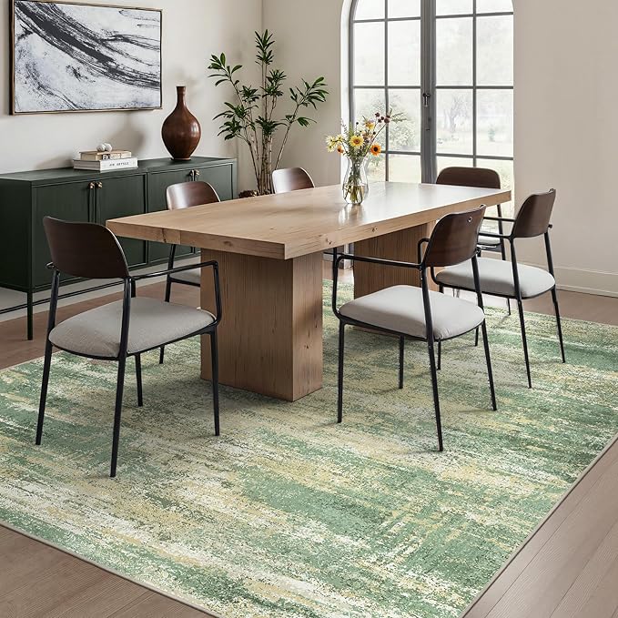 GENIMO Rugs for Bedroom-Washable 6x9 Area Rugs Lightweight Low Pile, Abstract Printed Non-Slip Carpet for Living Room, Playroom, Dining Room, Office, Desert Dawn