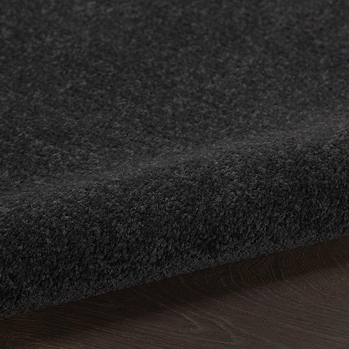 Nourison Home Essentials Indoor/Outdoor Black 2'2" x 14 Area Rug, Easy Cleaning, Non Shedding, Bed Room, Living Room, Dining Room, Backyard, Deck, Patio (2x14)