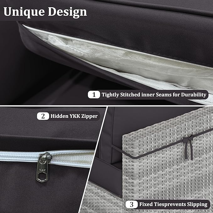 14 Pcs Outdoor Cushion Covers Patio Cushion Slipcovers Replacement Splash Proof with Zipper for Outdoor Furniture, Patio Sofa Couch 3 Sizes, Covers Only