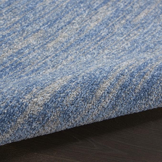Nourison Home Essentials Solid Indoor/Outdoor Blue/Grey 2'2" x 14 Area Rug, Easy Cleaning, Non Shedding, Bed Room, Living Room, Dining Room, Deck, Patio, Backyard (2x14)