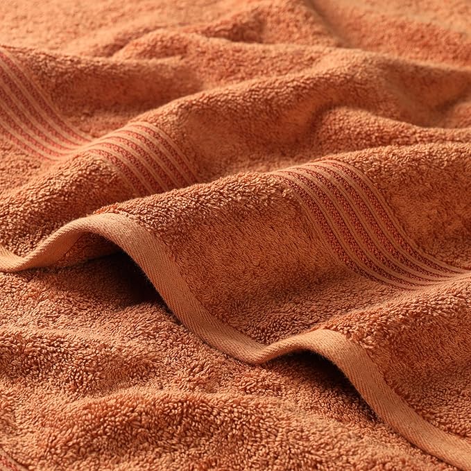 Superior Egyptian Cotton 12-Piece Towel Set, Assorted Towels for Home Bathroom, Master Bath, Decor Essentials, Includes 4 Bath, 4 Hand, 4 Face Towels/Washcloths, Quick Dry, Absorbent, Caramel Brown