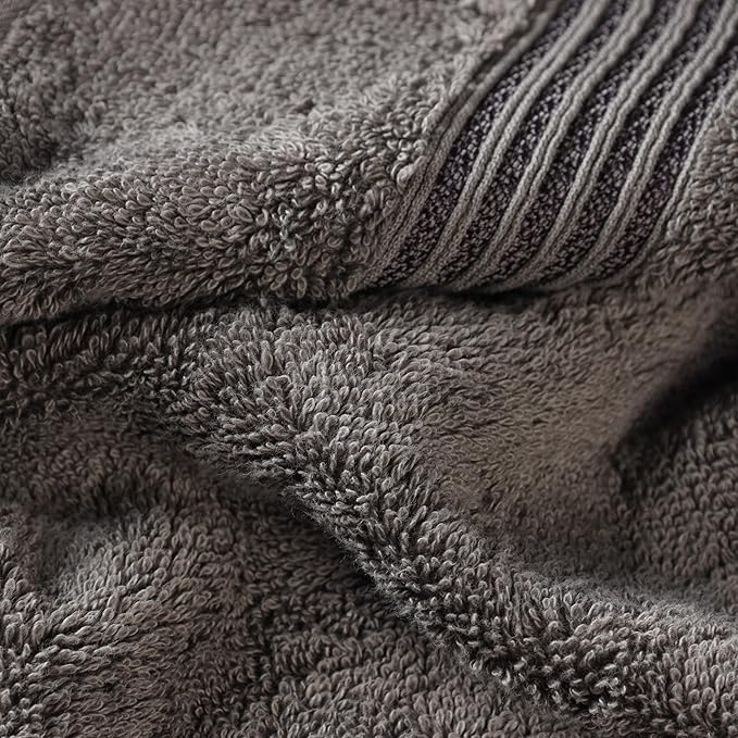 Superior Egyptian Cotton 6-Piece Towel Set, Assorted Towels for Home Bathroom, Master, Guest Bath, Decor Essentials, Includes 2 Bath, 2 Hand, 2 Face Towels/Washcloths, Quick Dry, Absorbent, Charcoal