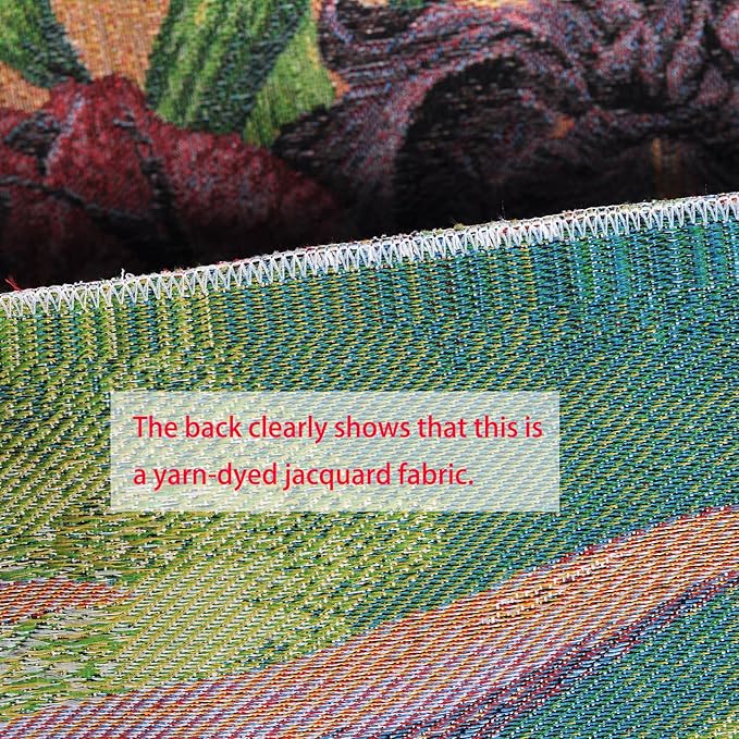 Vintage Floral Tapestry Wall Hanging Set with Telescopic Rod & Tassels - Jacquard Woven Fabric Aesthetic Flower Wall Tapestries for Bedroom/Living Room Decor Spring Botanical Art (27"x42") (Multicolored: Iris Bouquet-Finished Edges)