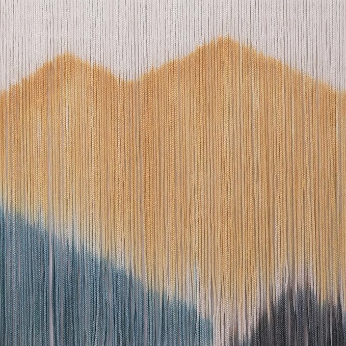 laddawan Extra Large Boho Wall Decor For Bedroom Macrame Wall Hanging Dip-Dyed Tapestry Modern Wooden Home Wall Art For Living room (Yellow)