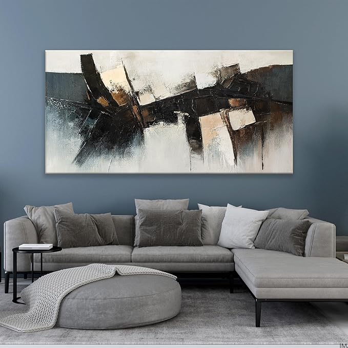 TAIJXAGSG Large Abstract Wall Art For Living Room Prints Artwork Abstract Canvas Art Wall Decor Black Wall Art Modern Painting Print Picture For Hotel Office Home Artwork 29x58 Inch