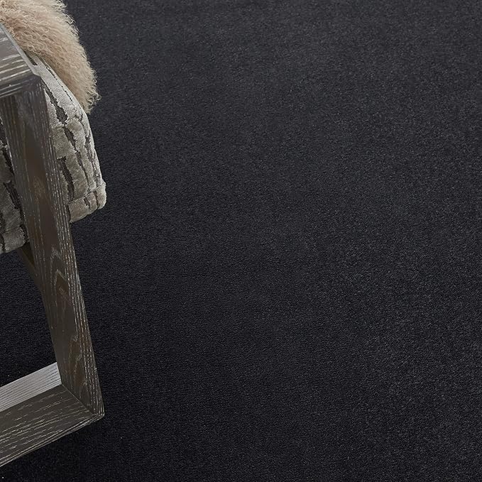 Nourison Home Essentials 108x144 Rectangle Fabric Area Rug in Black/Charcoal