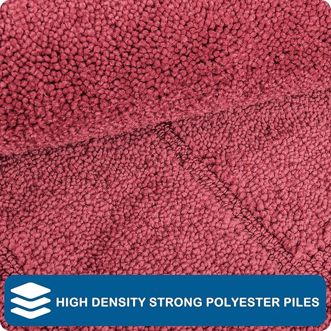 PURRUGS Machine Washable Kitchen Runner Rug 24" x 59", Non-Slip/Skid Hallway Runner Rug, Super Absorbent Soft Area Rug for Kitchen, Hallway & Laundry, Burgundy Red