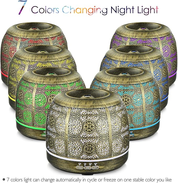 ARVIDSSON 500ml Essential Oil Diffusers for Large Room, Metal Diffusers for Essential Oils, Ultrasonic Aromatherapy Diffuser for Home Office, Gift for Women and Men