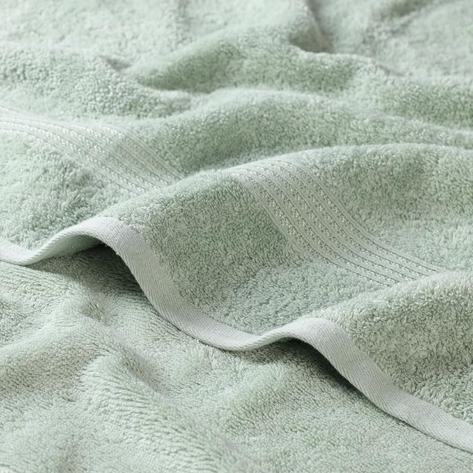 Superior Egyptian Cotton 8-Piece Towel Set, Assorted Towels for Home Bathroom, Guest Bath Decor Essentials, Includes 2 Bath, 4 Hand, 2 Face Towels/Washcloths, Quick Dry, Absorbent, Sage