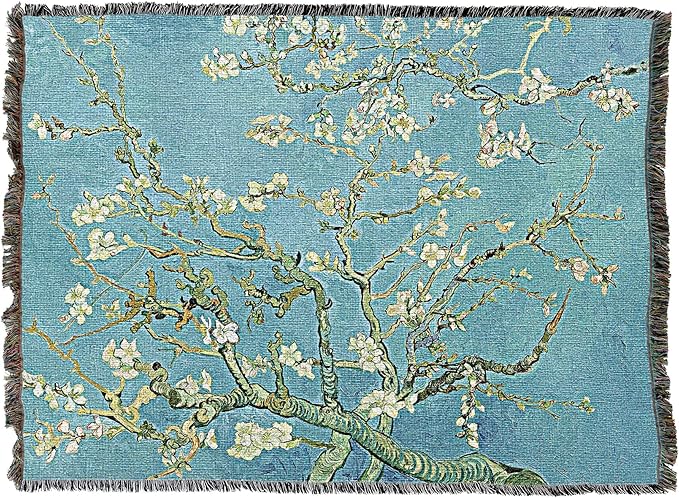 Pure Country Weavers Almond Blossoms Blanket by Vincent Van Gogh - Fine Art Gift Tapestry Throw Woven from Cotton - Made in The USA (72x54)