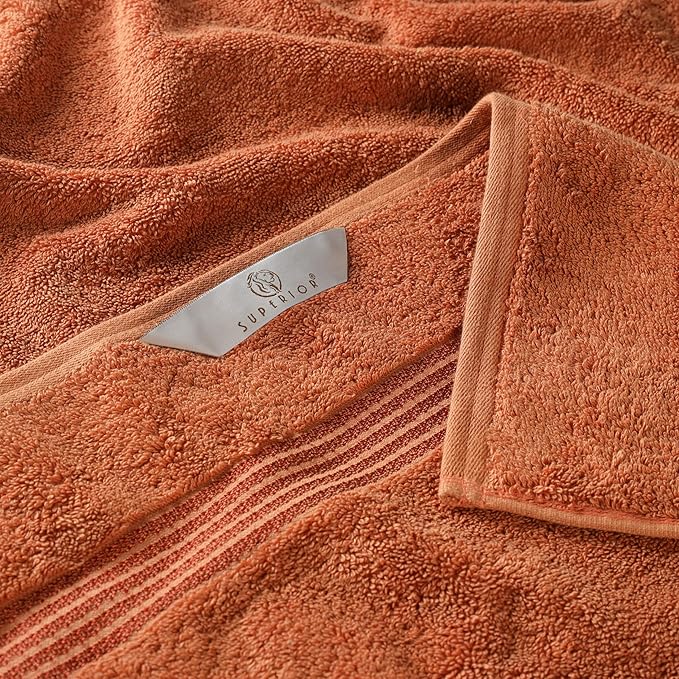 Superior Egyptian Cotton 12-Piece Towel Set, Assorted Towels for Home Bathroom, Master Bath, Decor Essentials, Includes 4 Bath, 4 Hand, 4 Face Towels/Washcloths, Quick Dry, Absorbent, Caramel Brown