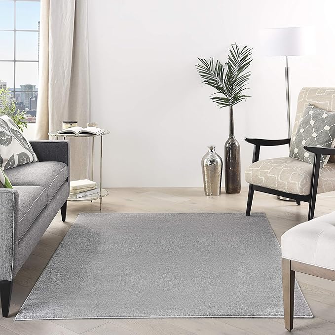 Nourison Home Essentials 5' x 8' Silver Gray Fabric Outdoor Area Rug (5' x 8')