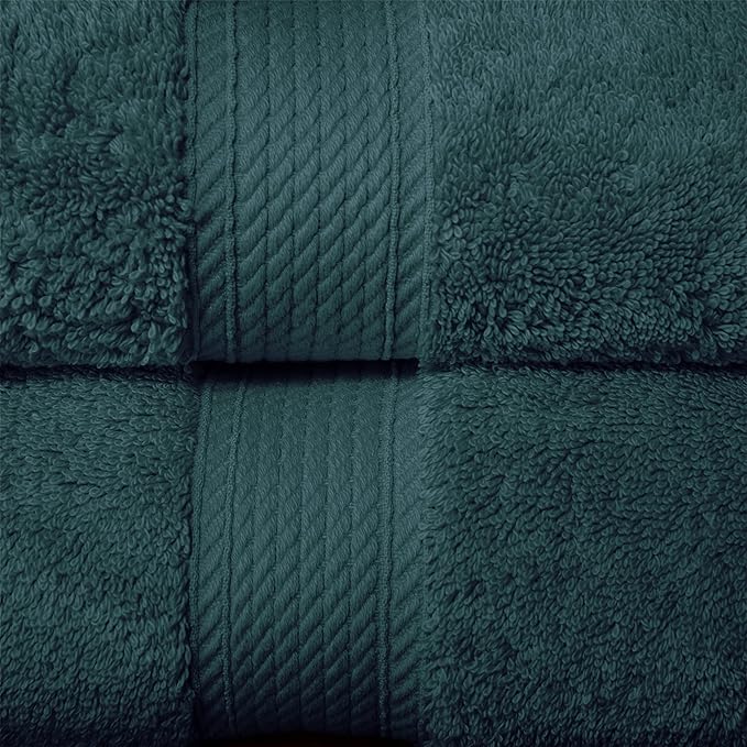 BLUENILEMILLS Premium Towel Collection, Egyptian Cotton Towels for Shower and Bathroom Assorted 6-Piece Towel Set, 30" x 55", 20" x 30", 13" x 13", Teal by Blue Nile Mills