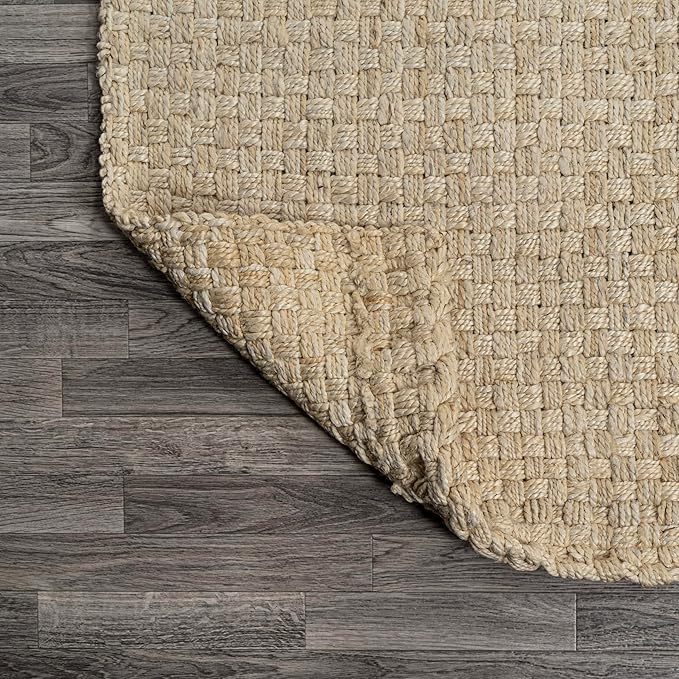 JONATHAN Y Estera Hand Woven Boucle Chunky Jute Ivory Indoor Area Rug, 4x6, Bohemian, Transitional, Easy-Cleaning for Living Room, Bedroom, Kitchen, Pet Friendly, Non-Shedding (NFR102B-4)