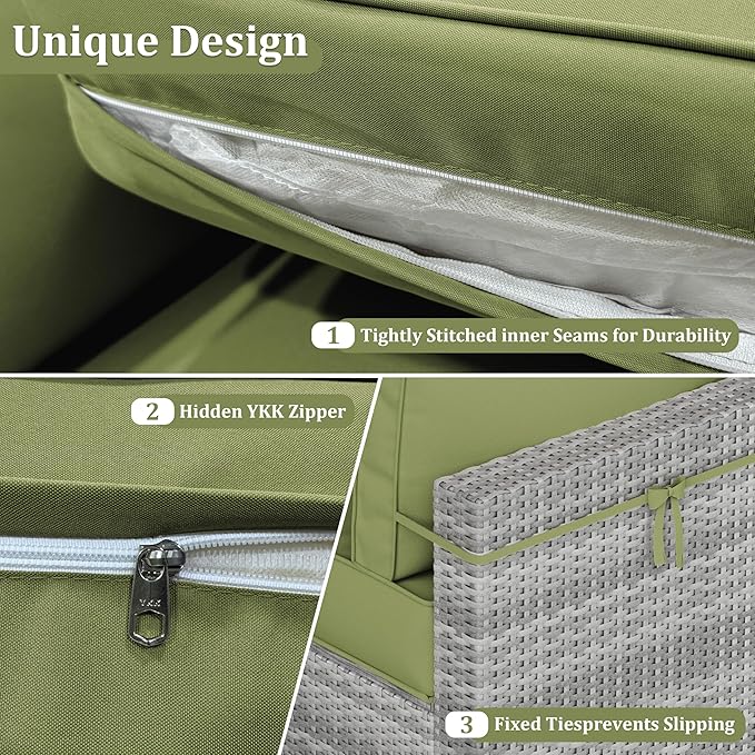 14 Pcs Outdoor Cushion Covers Patio Cushion Slipcovers Replacement Splash Proof with Zipper for Outdoor Furniture, Patio Sofa Couch 3 Sizes, Covers Only