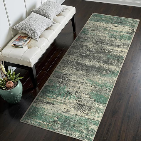 GENIMO Runners for Hallways，2x6 Washable Runner Rug Non-Slip, Long Runner Rugs with Rubber Backing, Low Pile Lightweight Rugs for Kitchen, Bedroom, Bathroom, Entryway, Sage Green