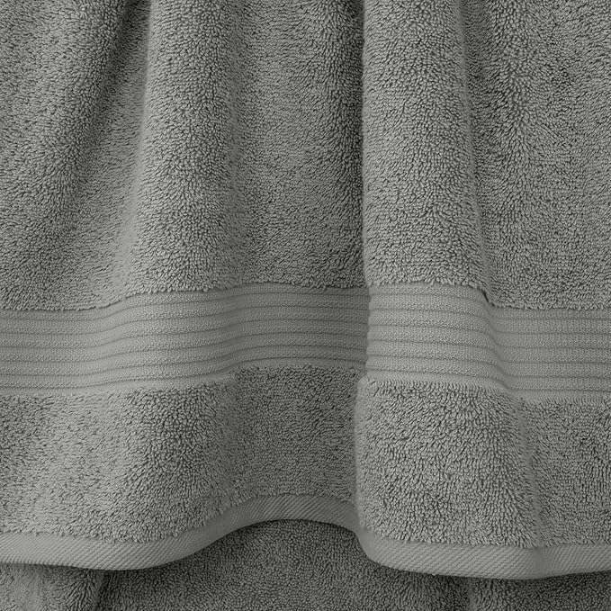Cotton Paradise 4 Piece Turkish Bath Towels for Bathroom, 100% Cotton Extra Large Soft Plush Towels Bathroom Set, Light Gray
